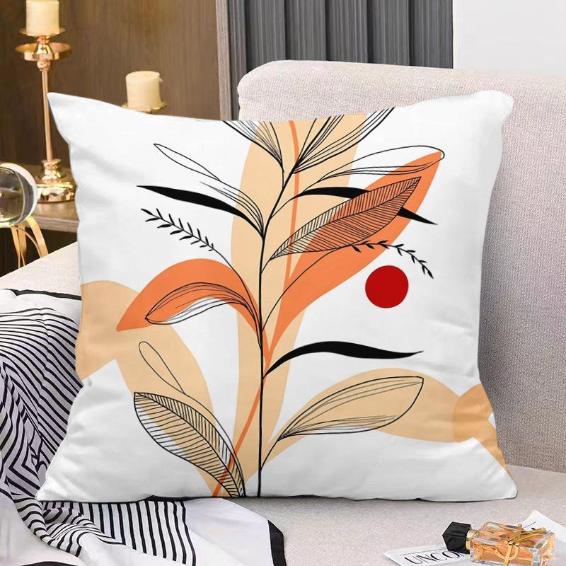Artistic Floral Print Decorative Pillowcase Bedroom Living Room Square Cushion Pillowcase