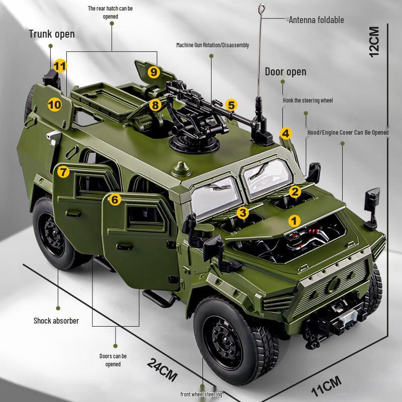 Military Souvenir Dongfeng Mengshi II 1:24 Car Model