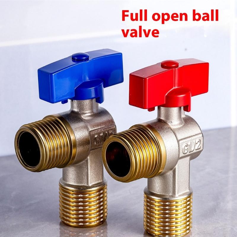 Brass 1/2inch Water Shut Off Valves with Handle Universal Water Flows Control Valves Hot/Cold Water Turn Angle Stop Valves