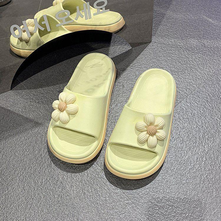 Home casual cool slippers thick bottom high value going out flower slippers women's 2025 summer and autumn new non-slip bathroom