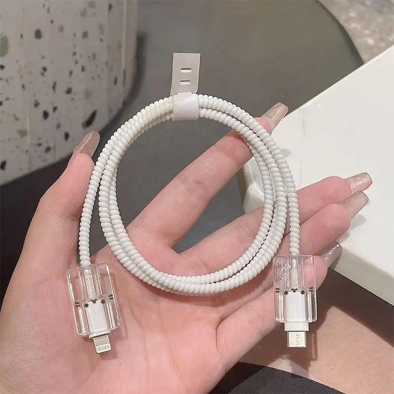 Čtyřdílná ochrana nabíjení, ochrana datového kabelu, ochranný kryt nabíjecí hlavy, vhodné pro nabíječku IPhone 18/20w