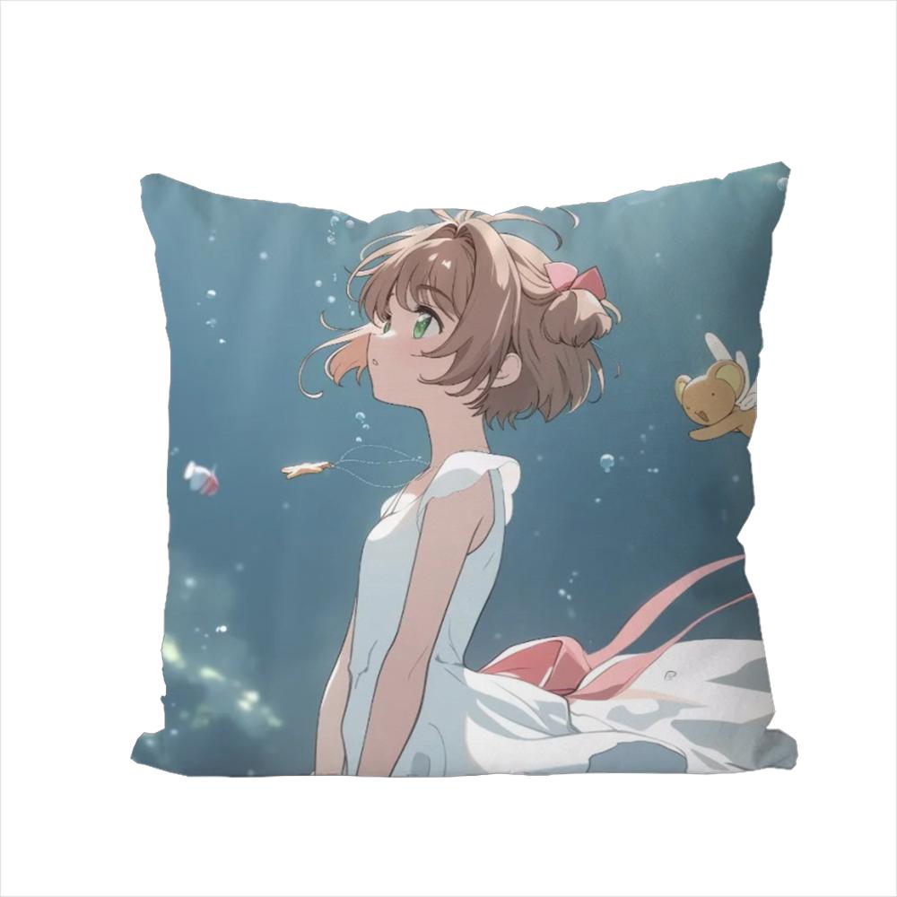 

Cardcaptor Sakura Pillow Case For Car Sofa Decorative Home Doublesided Print Plush Square Throw Pillow Cushion Cover 30x30cm