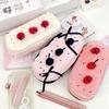 Cartoon Cherry Cake Plush Pen Bag Large Capacity Portable Multifunctional Stationery Pencil Case Makeup Storage Bag for Students Gift