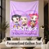 Custom Text Tapestry Kpop Demon Hunters Print Wall Tapestry Indoor Living Room Wall Decor