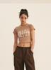 MTOT Raw-Hem Cropped T-Shirt (Beige)