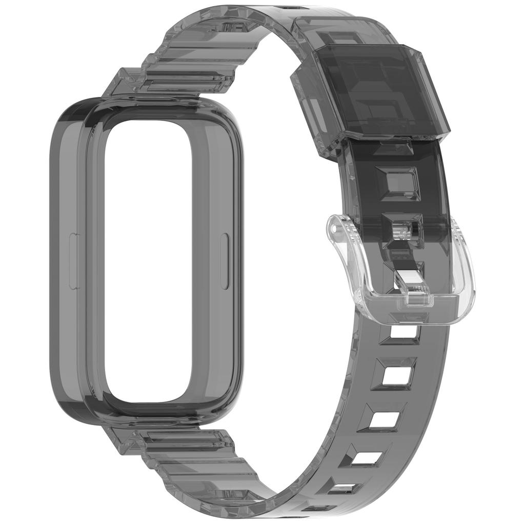 For Xiaomi Redmi Band 2/Smart Band 8 Active Transparent Color Changing TPU Watch Band Integrated with Case