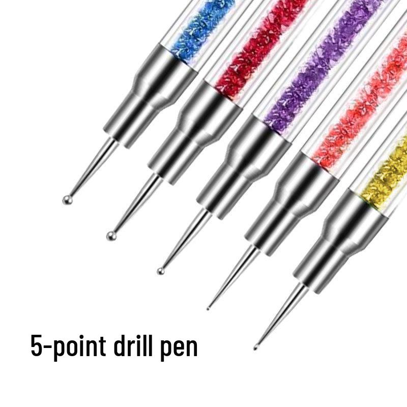 Multifunctional Double-Ended Nail Art Silicone Pen for Beading, Gluing, Carving, Rhinestone Pressing, and Embossing