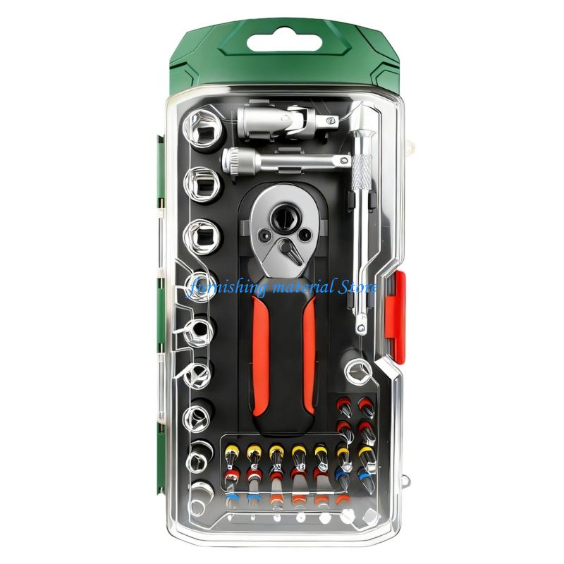 Y5GD 1/4" Drive Ratchet Handle Socket Wrench Ratcheting Antislip Multipurpose Tool