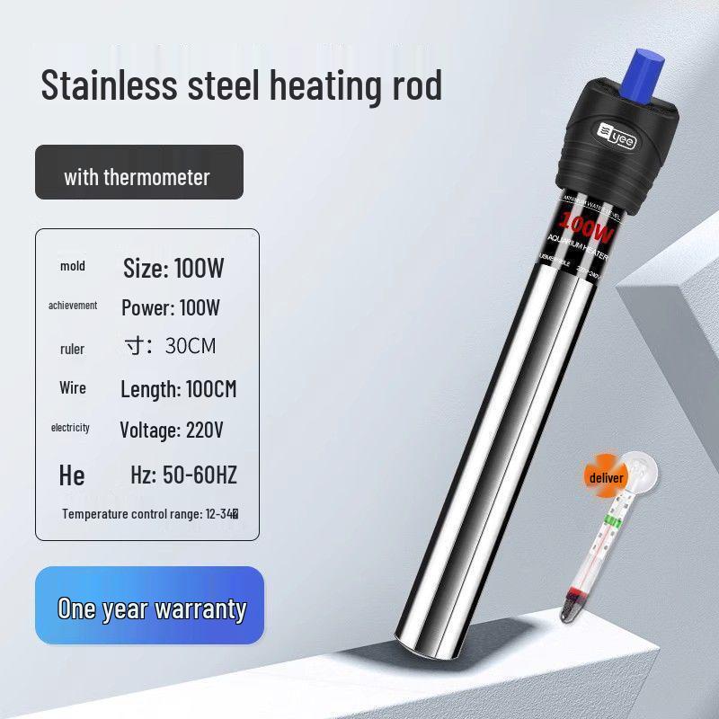 Stainless Steel Aquarium Heater: Explosion-Proof, Auto Temperature Control for Fish & Turtles