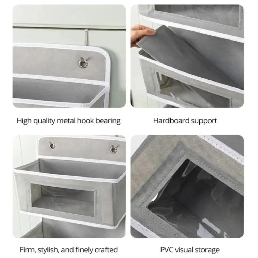 1pc Multi-pocket Design Storage Hanging Bag Simple Style Wall Hanging Large Capacity Storage Debris Storage Door Hanging