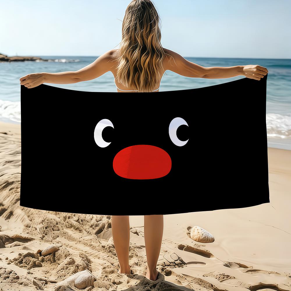Asciugamano da Spiaggia P-Pingu Cartone Animato Carino Divertente Asciugamano da Spiaggia Sovradimensionato Asciugamano ad Asciugatura Rapida Assorbente Morbido Asciugamani da Piscina e Spiaggia per Uomini Donne