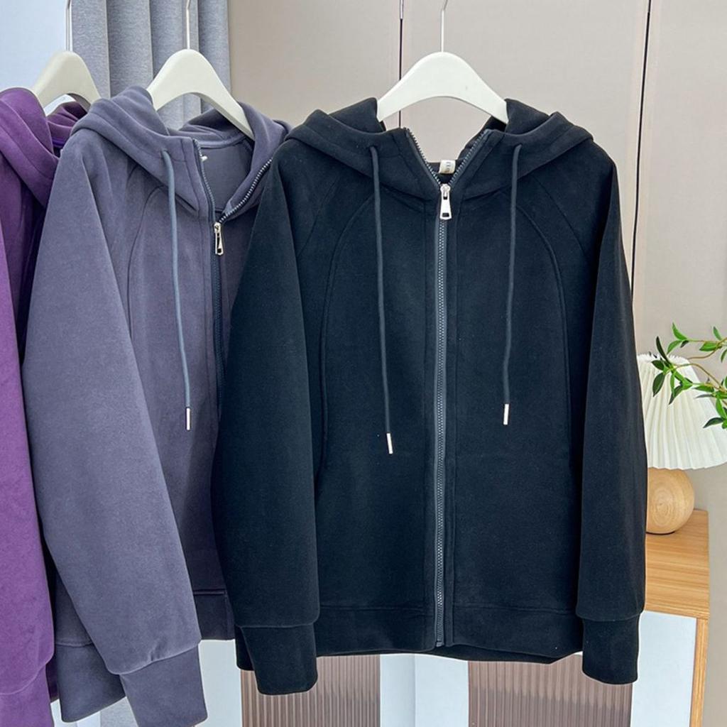 Plus Size Women's Thick Hooded Sweater Women's Autumn and Winter Cardigan Jacket