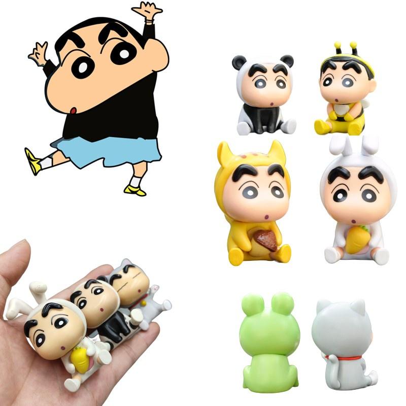 Adorable Crayon Shin-chan Pvc Figures For Desk, Car, Collection Set Of 6