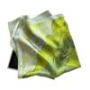 Green Wheat Field Oil Painting Silk Silk Scarf Women's Spring New 100 Mulberry Silk Silk Scarf Simple and Versatile Square Scarf Scarf