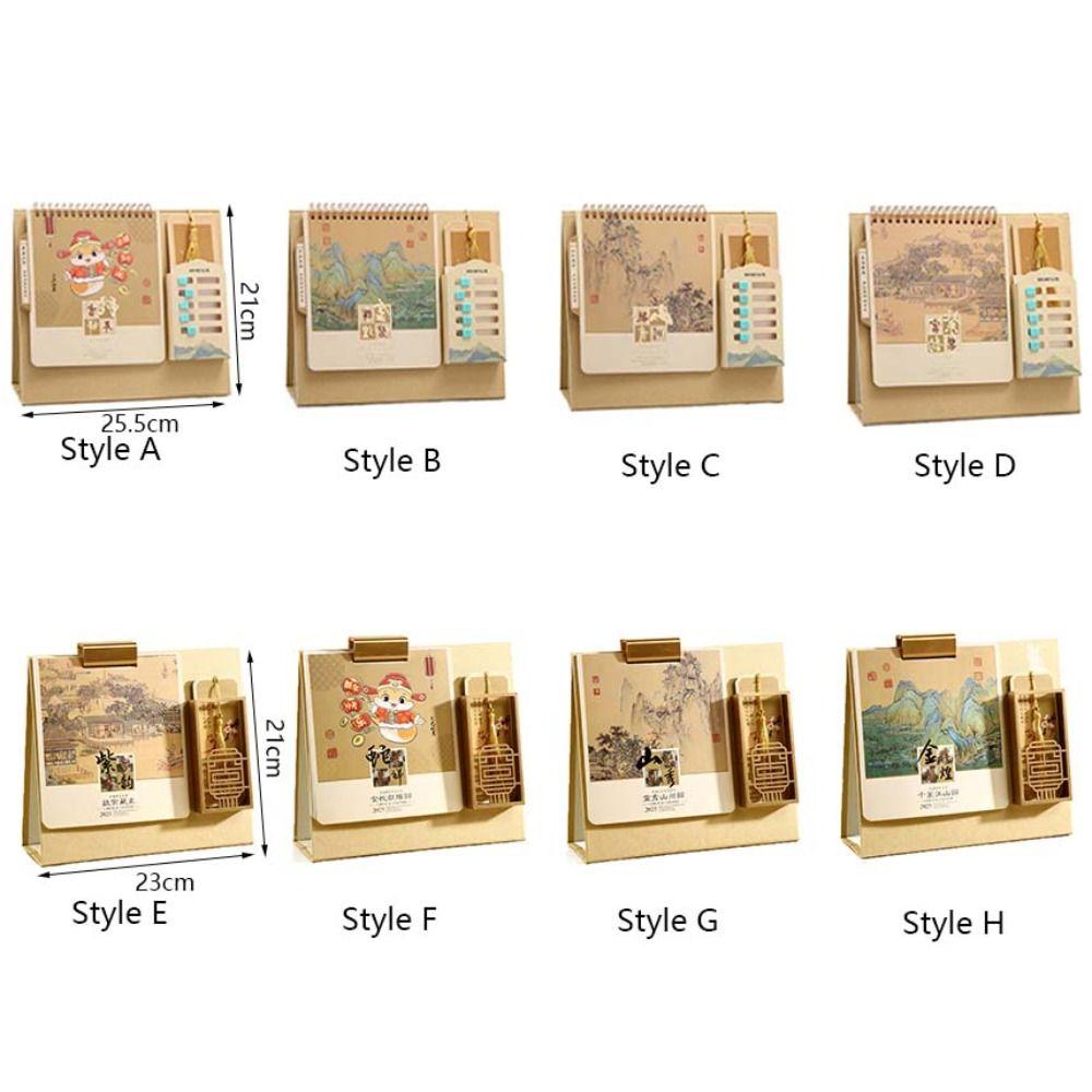 With Bookmark Schedule Memo Hot Stamping Desktop Decoration 2025 Desk Calendar  Year of The Snake
