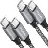 Etguuds USB C To C Cable [3m 2 Pieces] PD Compatible Type C Cable 60W/Fast Charging Type C To Type C Cable Long Ultra Durable Nylon MacBook, iPad Pro/