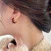 Retro red ear buckle earrings