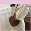 Chic Heart-shaped Crossbody Bag Urban Simple Style Plush Solid Color Single Shoulder Bag