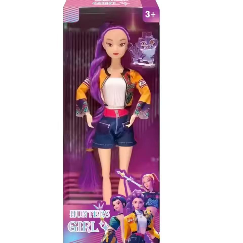 Kpop Rumi Mira Zoey Vinyl Doll Anime Hunters Girl 11 Inch Articulated With Theme Music Cute Toy 3Pcs Set Gift For Kids Girl Fans