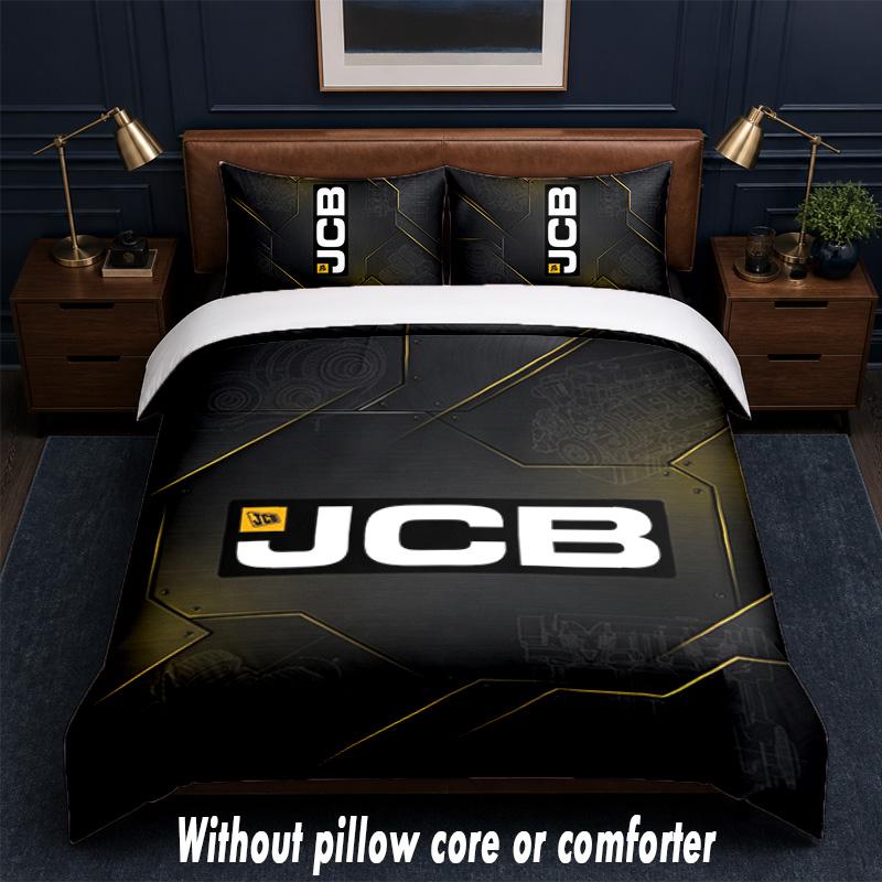 JCB Design Bed Bedding Set 1 Duvet Cover + 2 Pillowcases Soft Breathable Household Bed Linens