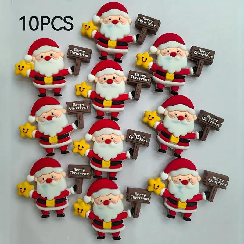 

10Pcs Santa Claus Christmas Cake Topper Decoration Merry Christmas Party Cupcake Topper DIY Desserts Decoration Baking Tools
