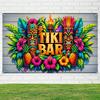 Tropical Tiki Bar Flower Totem Banner - Hawaii Beach Party Background Cloth