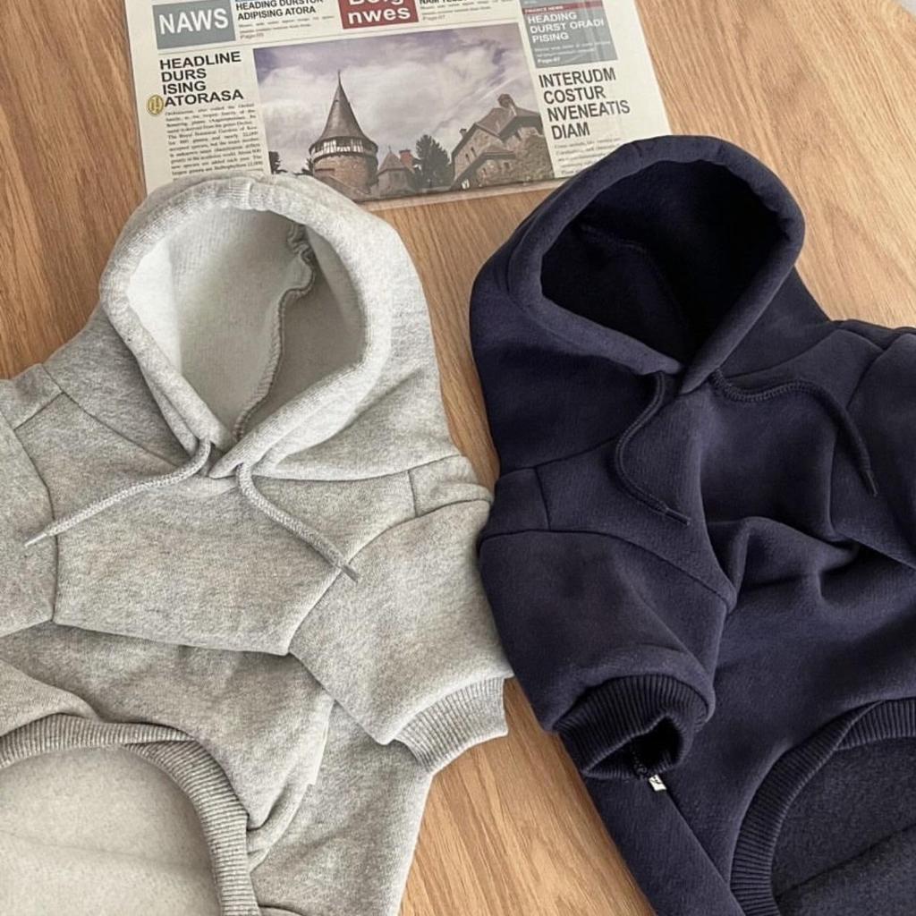 New Trendy Hoodie: Autumn/Winter Plus Velvet Hooded Sweatshirt for Small Dogs & Cats – Perfect for Teddy & Pomeranian Breeds