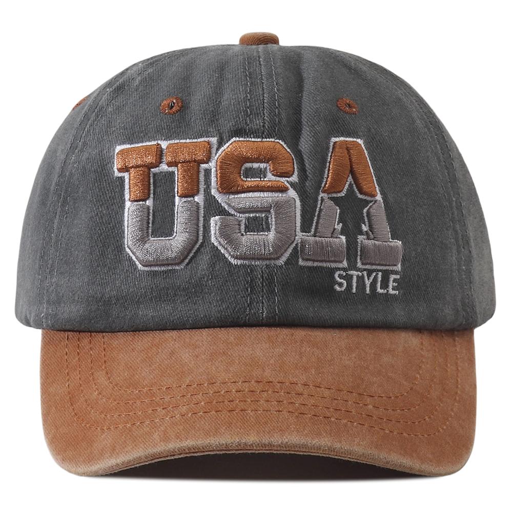 New Unisex USA Embroidered Letter Baseball Cap Washed Cotton Snapback Hat Hip Hop Outdoor Peaked Caps for Women Men Visor Hats
