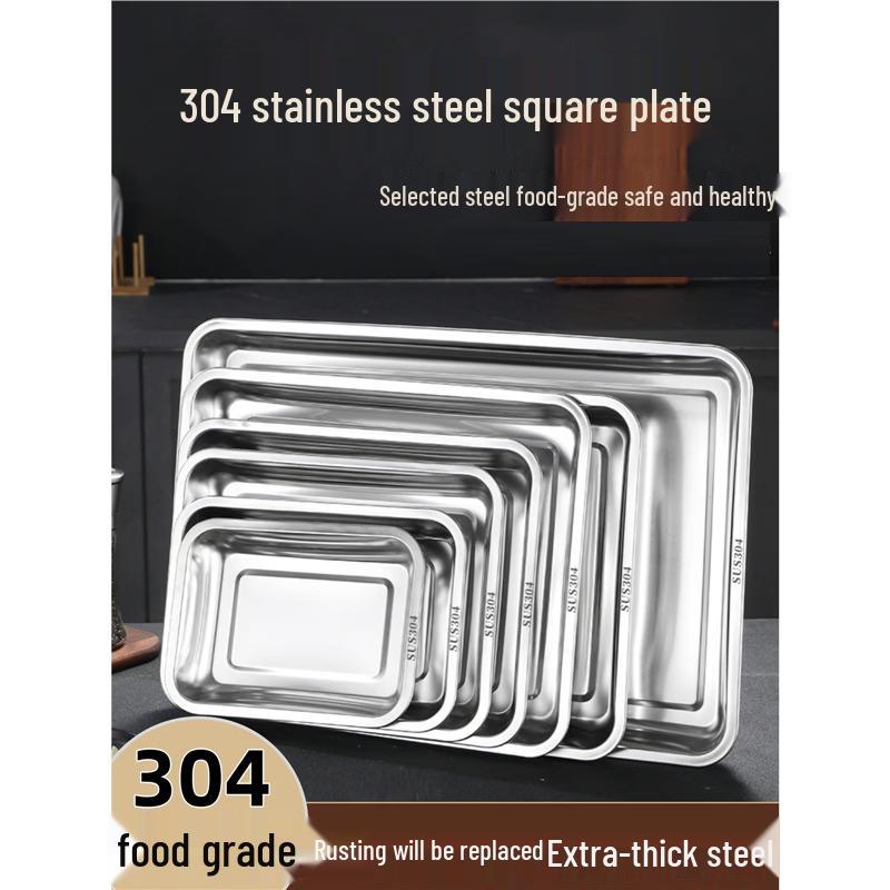 

BOLIDOMI 304 Stainless Steel Rectangular Roasting & Serving Tray