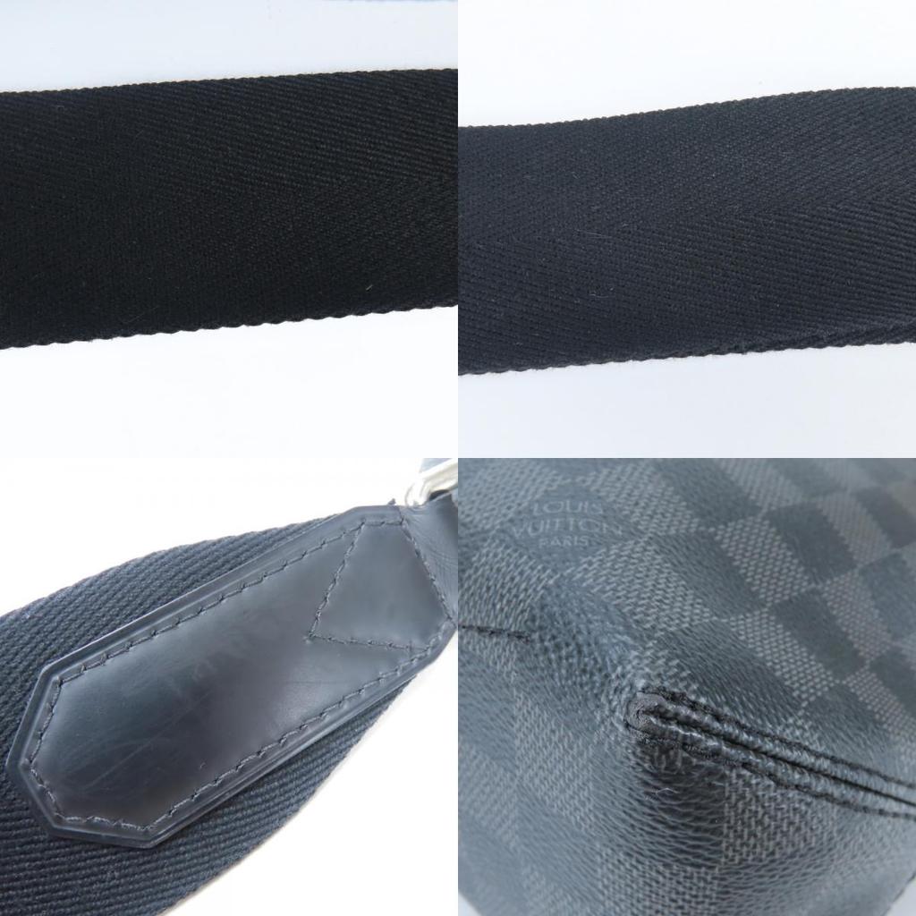 Used LOUIS VUITTON Shoulder Bag Hunter N41656 Damier Grafitte/leather black gray Messenger