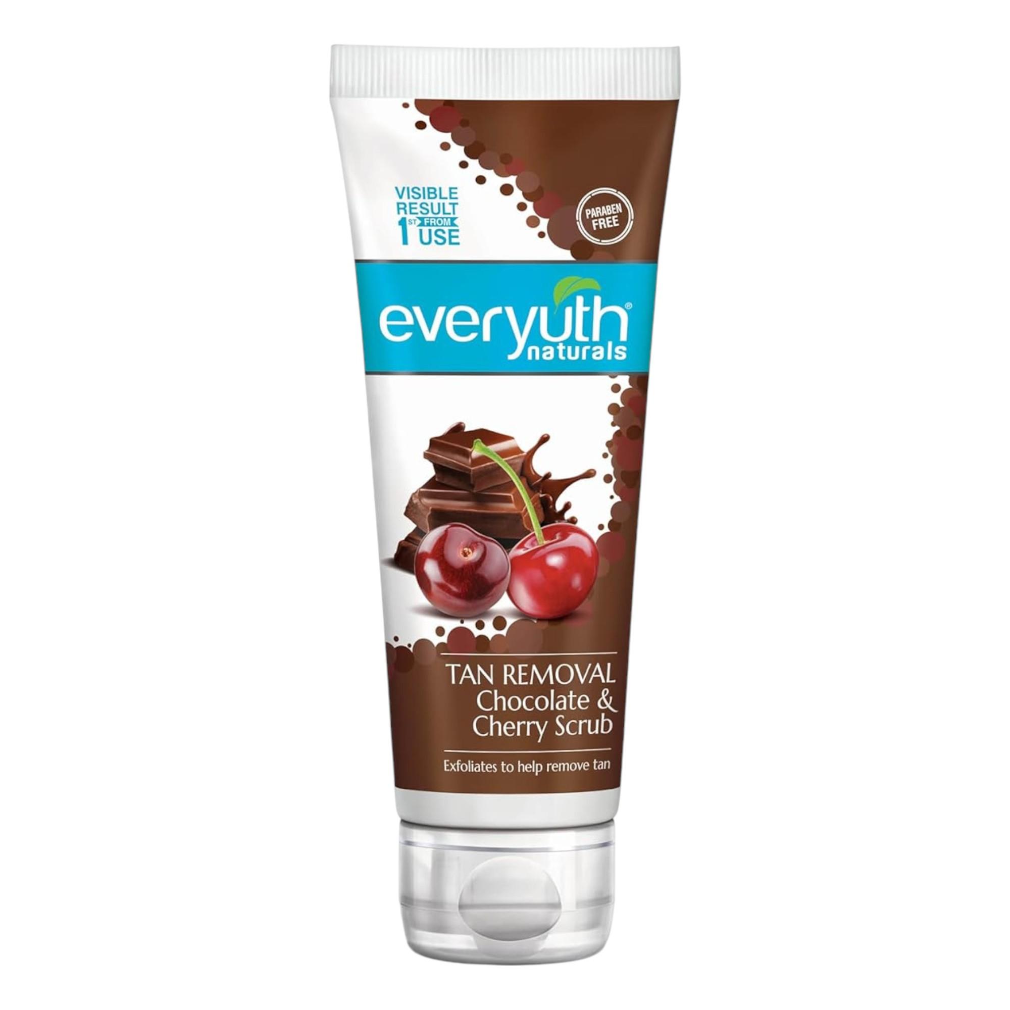 

Everyuth Naturals Pure & Light Tan Removal Choco Cherry Scrub 50Gm Gentle Exfoliating Face Body Scrub Brightening Skin Glow