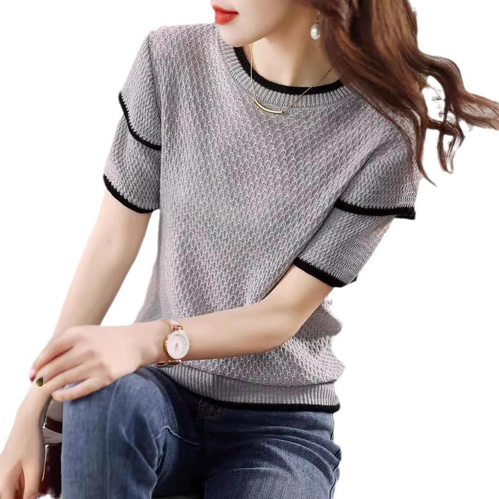 Maglieria T-shirt da donna a maniche corte, top primaverili ed estivi