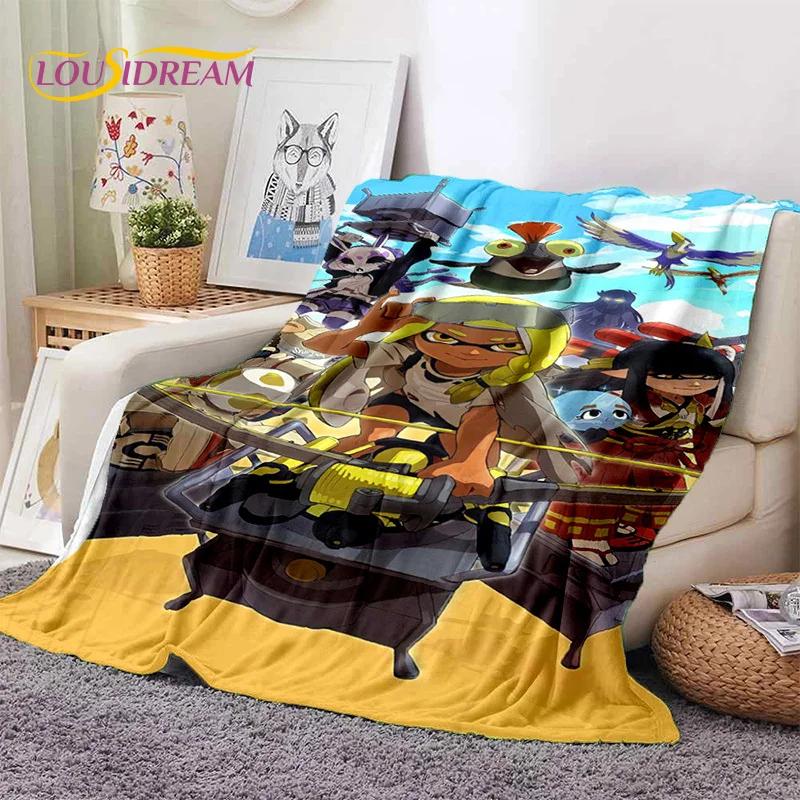 Splatoon3 PC Gamer Cartoon Game Soft Flannel Blanket for Beds Bedroom Sofa Picnic,Throw Blanket for Cover Outdoors Leisure Gift