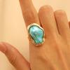 European & American Baroque Faux Pearl Open Geometric Ring