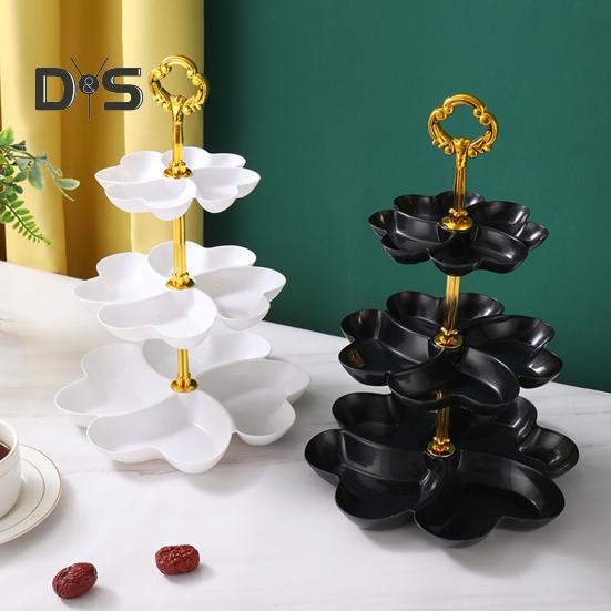 Suport coș cu fructe pentru blat de bucătărie Suport pentru fructe cu economie de spațiu cu 3 niveluri Organizator pentru tavă cu alimente pentru fructe, gustări, deserturi