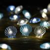 2m 20LED Seashell Starfish Sea String Lights Battery Powered Fairy Lights Under Sea Theme Wedding Birthday Party Decor