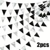 2-Pack Black & White Plastic Ribbon Flags - Perfect for Weddings, Birthdays, and Holiday Celebrations!