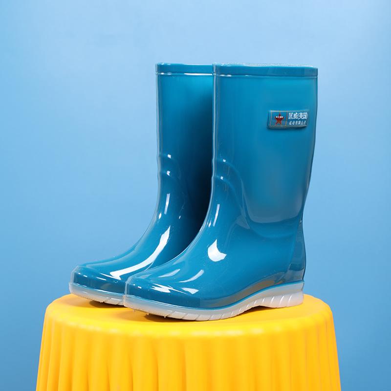 

Женские дождевые туфли средней и высокой толщины, водонепроницаемые и износостойкие рабочие резиновые туфли, съемные и бархатные, для взрослых, верхняя одежда, повседневная женская дождевая обувь 40