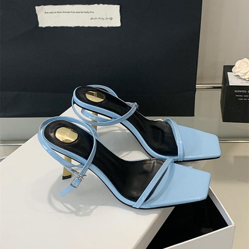 Fashion Bailamos Brand Women Sandal Shoes Fashion Red Narrow Band Ladies Elegant Gladiator Shoes Thin High Heel Dress Pumps Shoes Mujer