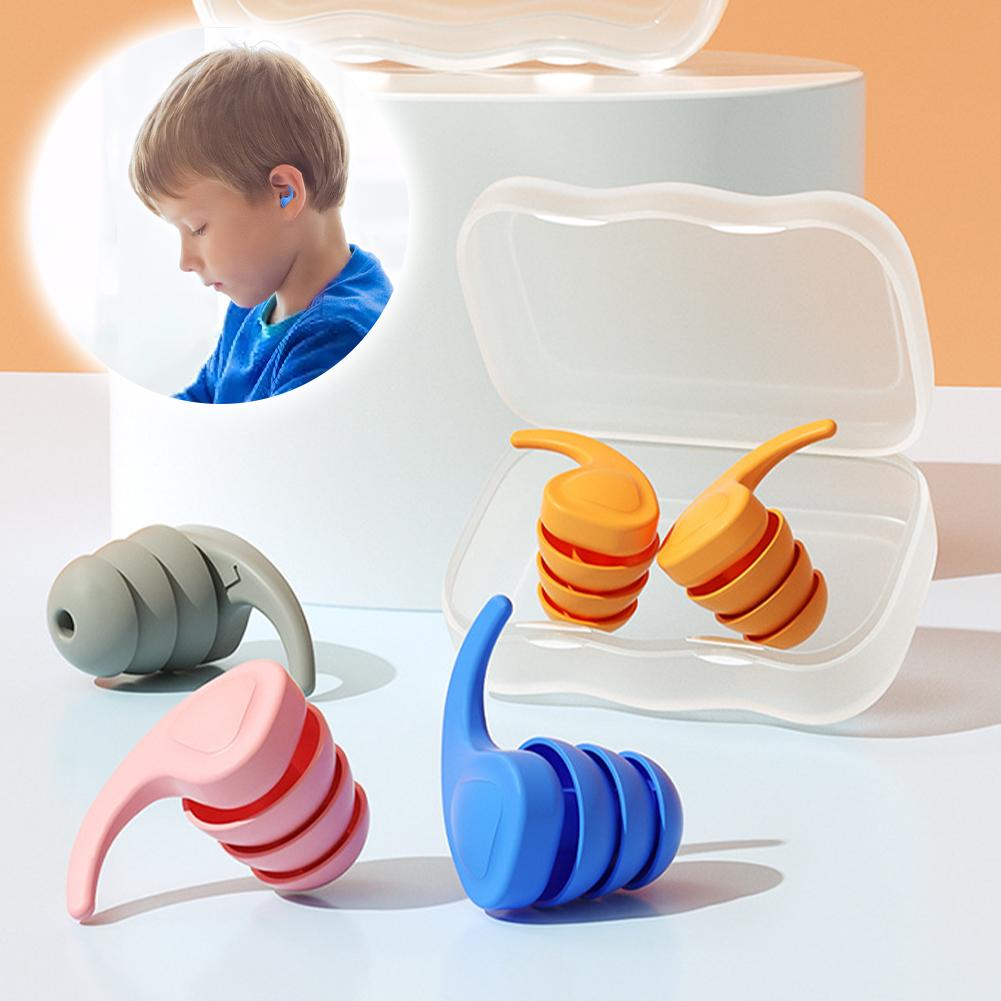Three Layers Silicone Noise Reduction Earplugs Waterproof Swimming Ear Plug Soft Comfortable Sound Insulation Sleeping Earplugs