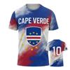 Maillot Cap-Vert Hommes Femmes Maillot de Football T-shirt de Football Imprimé Manches Courtes Tenue de Fan Vêtements de Sport Décontracté Été Haut de Supporter