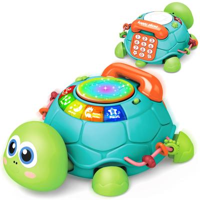 MAVEKID Multifunktionale Krabbelschildkröte Lernspielzeug mit Ton und Fingertipp Auditiv Farbe Tier Musikalisch Jungen und Beliebtes Geschenk zum Lehren von Kindern