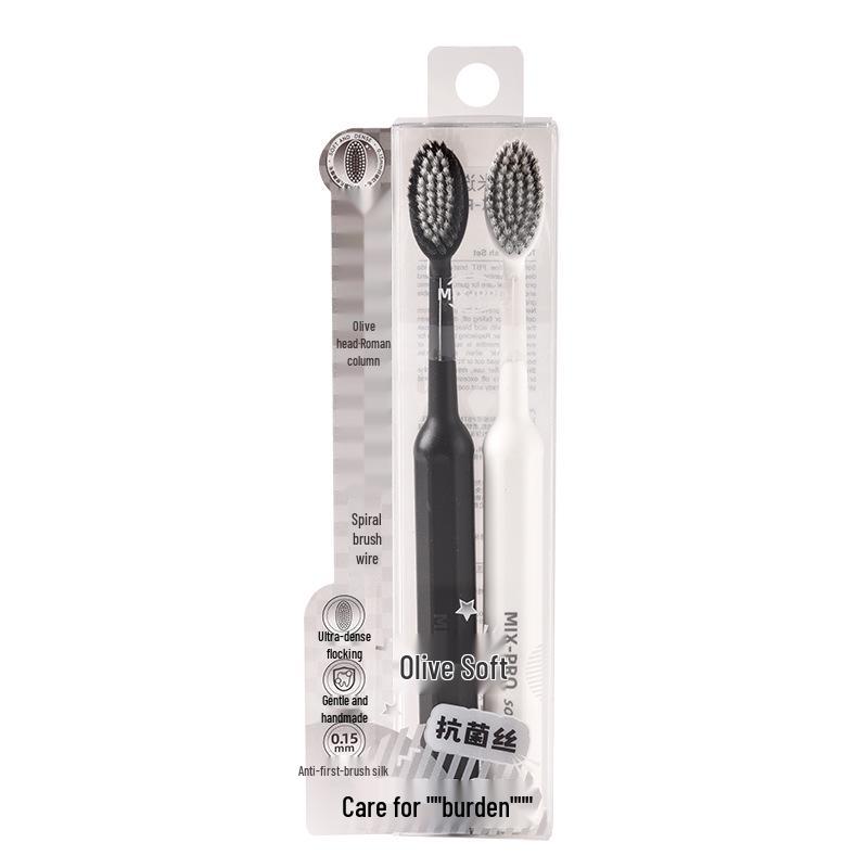 Roman Column Spiral Soft-Bristle Toothbrush, Gum Protection, Deep Cleaning, Double Pack for Adults