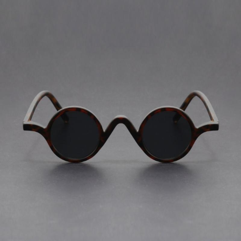 Peekaboo Small Frame Round Sunglasses For Women Vintage Unisex Retro Polarized Sun Glasses For Men Acetate Korean Style