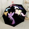 My Little Pony Friendship Portable Automatic Umbrella Folding Umbrella with 8 Ribs Sturdy Construction All-Season Use Fashion Lovers Gift