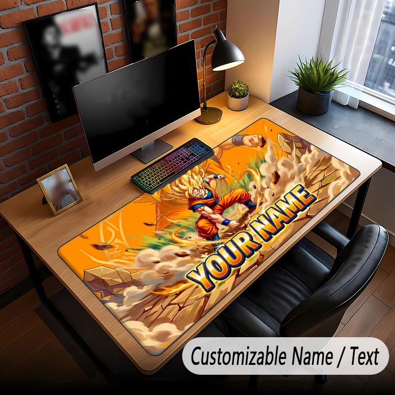 Custom Name Extended Mouse Pad,Dragon Ball Gaming Desk Mat For Home Office Desktop Decor