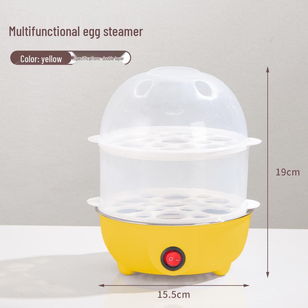 Compact Multi-Functional Egg Cooker: Single-Layer Steamed Egg Machine for Dorm Breakfasts, Anti-Dry Burning Feature