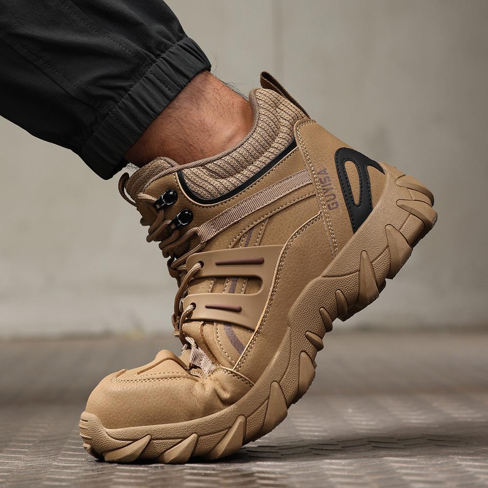 High Quality Men Safety Boots Anti-smash Steel Toe Shoes Anti Puncture Work Boots Comfort Wear-resistant Indestructible Shoes