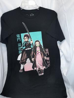 Demon Slayer Tanjiro And Nezuko Anime Official Merchandise Black T-Shirt Md Unisex T-Shirt