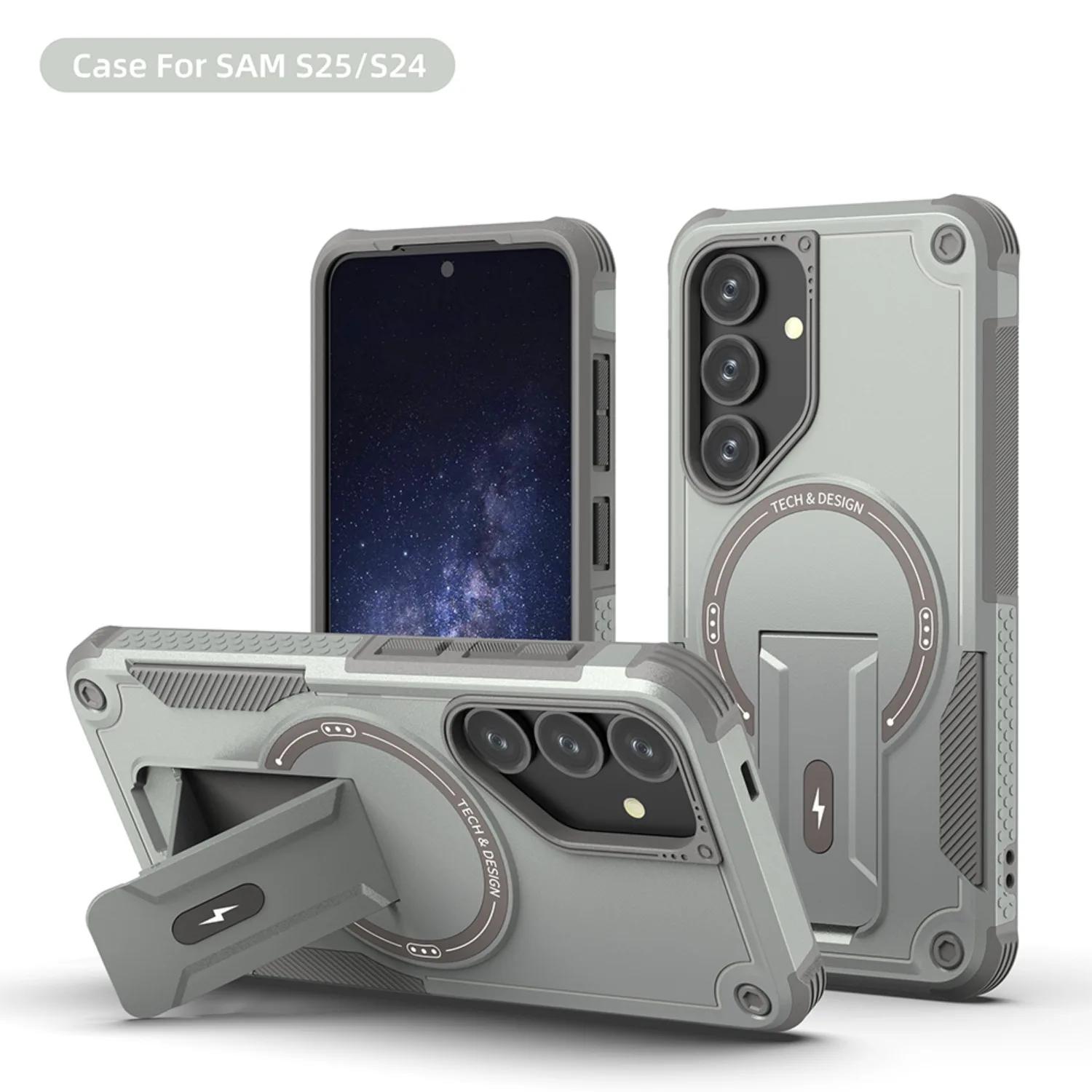 

Case for Samsung Galaxy A56 A26 A26 A16 A06 A55 A35 A15 A54 A14 A05 5G 4G Magnetic Wireless Charge With Holder Anti-fall Cover For Galaxy A56